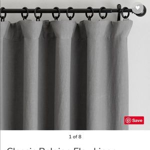 Classic Belgian Flax Linen Curtain Blackout Lining